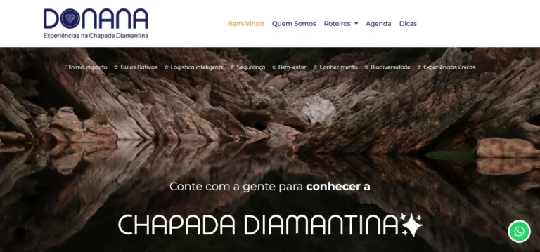 Demonstração do site da Donana na Chapada