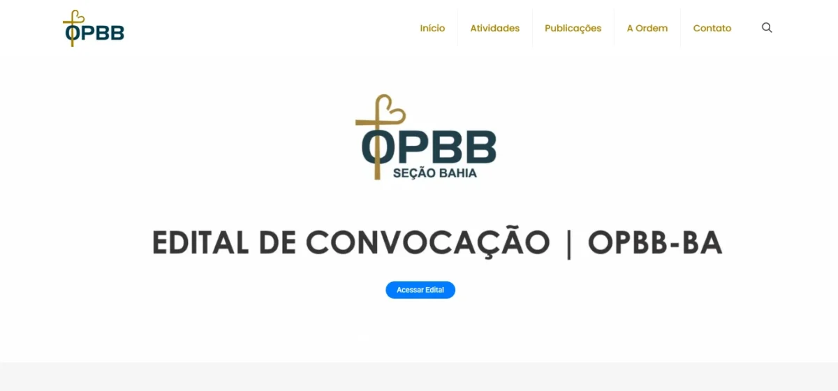 Demonstração do site da OPBBA