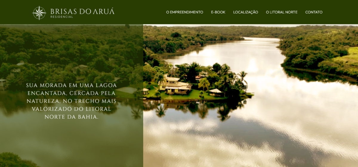 Demonstração do site Brisas do Aruá