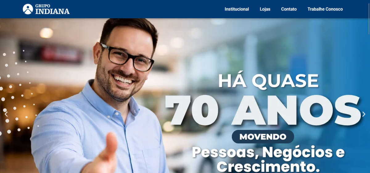 Demonstração do site do Grupo Indiana.
