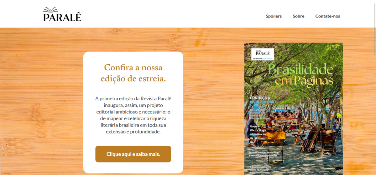 Demonstração do site Revista Paralê